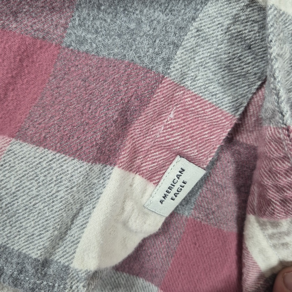 American Eagle Flannel Shirt Mens Large Long Sleeve Plaid "Super Soft" Granola - Picture 2 of 11